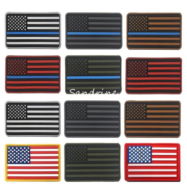 Assorted PVC US Flag Moral Patches