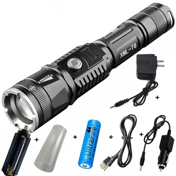 Tactical Multi-Mode LED Powerbank Flashlight