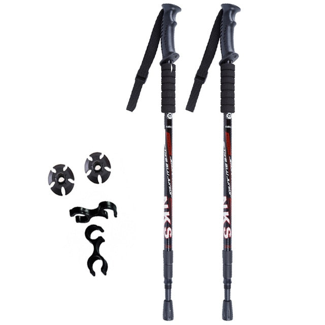 Ultralight Two Piece Anti-Shock Telescopic Nordic Walking Sticks