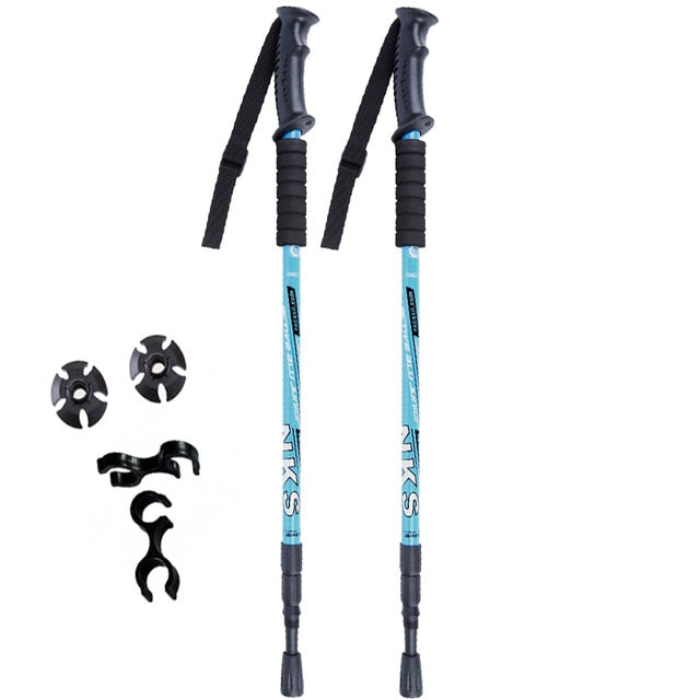 Ultralight Two Piece Anti-Shock Telescopic Nordic Walking Sticks