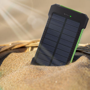 Waterproof 2-Port Solar Power Bank with LED Light (20000mAh)