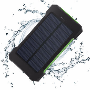 Waterproof 2-Port Solar Power Bank with LED Light (20000mAh)