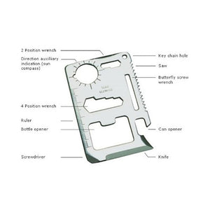 Stainless Steel Survival Multi-Tool Card