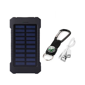 Waterproof 2-Port Solar Power Bank with LED Light (20000mAh)