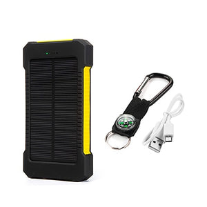 Waterproof 2-Port Solar Power Bank with LED Light (20000mAh)