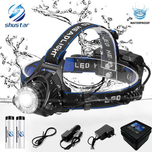 6000 Lumen Waterproof Zoomable LED Headlamp