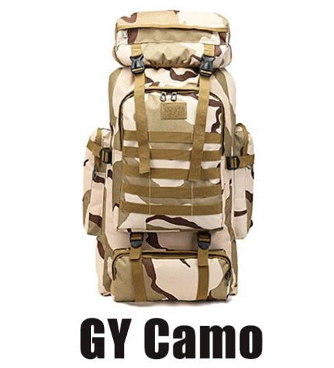 Waterproof 80L Military MOLLE Hiking Backpack