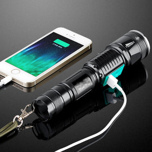 Tactical Multi-Mode LED Powerbank Flashlight